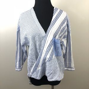 Holding Horses Surplice Wrap Contrast Top 0290